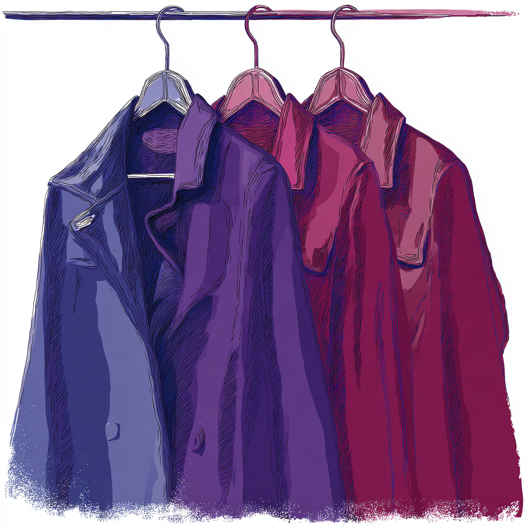 Illustration of a closet with clothes